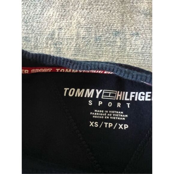 Tommy Hilfiger Sport Red White Blue Velvet Crewneck Sweater XS - Picture 3 of 6